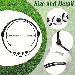 Sports Pendant Bracelet Soccer Bead - Adjustable Inspirational