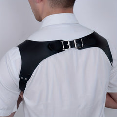 Men's Leather Suspenders Belt Shoulder Harness Adjustable Shoulder Strap