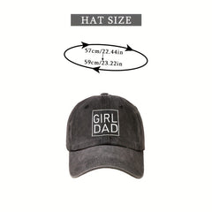 GIRL DAD Embroidery Baseball Cap Washed Distressed Dad Hat