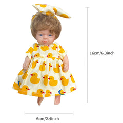 Mini Palm Solid Silicone Reborn Girl And Boy Doll With Two Outfits