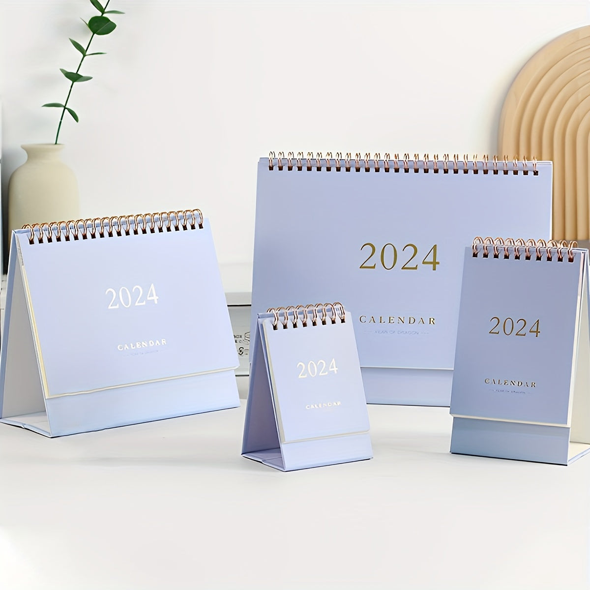 Pastel Purple Bronzing Desk Calendar Planner for School Office