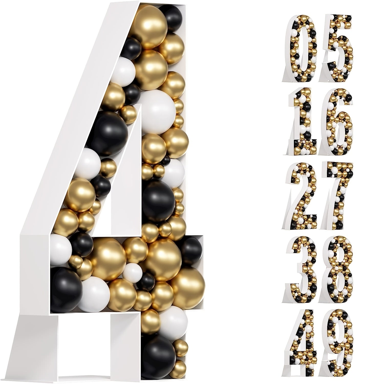 3D Number Shape Balloon Box Decoration for Birthday Party