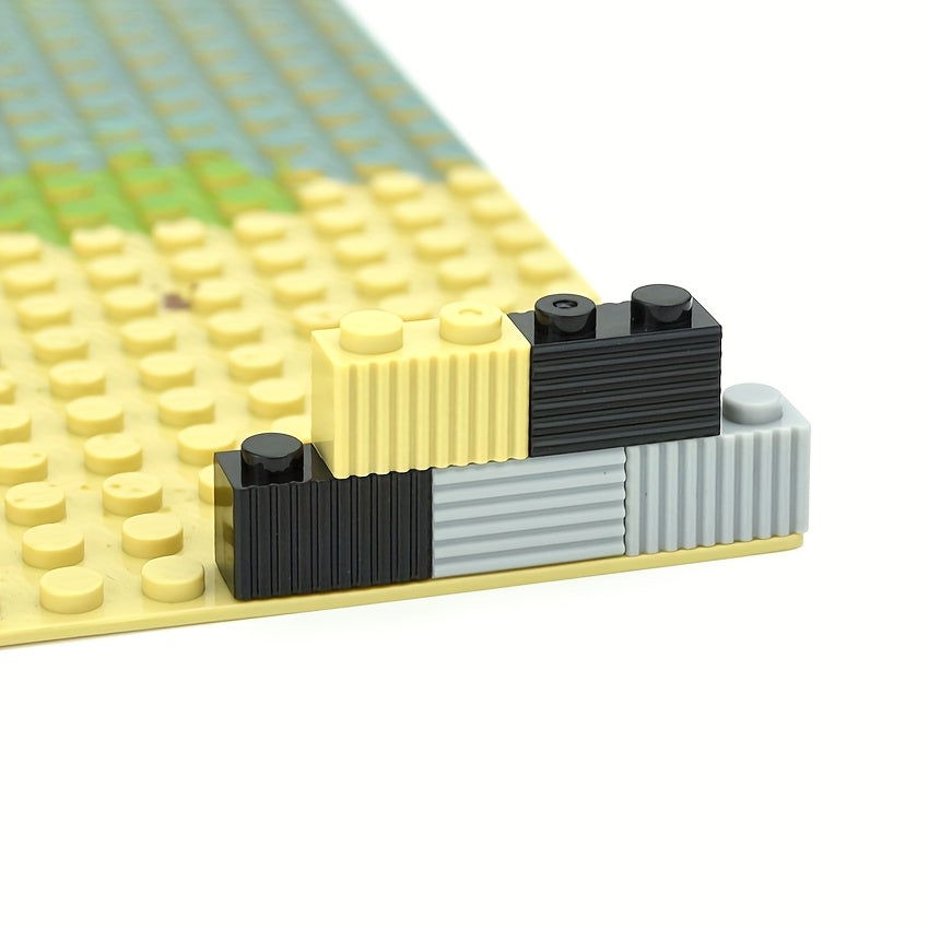 50pcs 1x2 Textured City Fence Blocks for Wall Decoration
