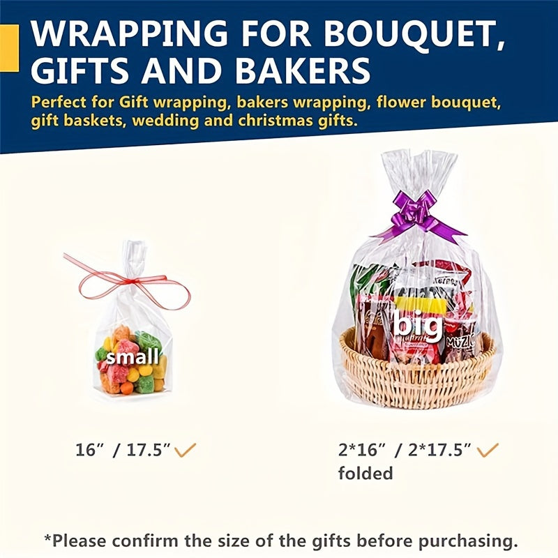 Clear Cellophane Wrapping Paper for Gifts, Christmas, Wedding - 1 Roll