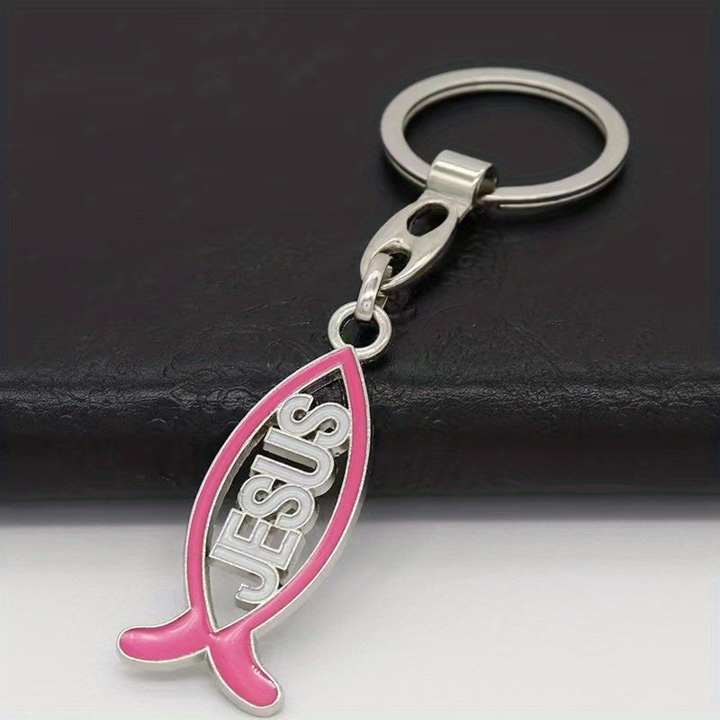 Fish Shape Charm Keychain Stainless Steel Key Ring
