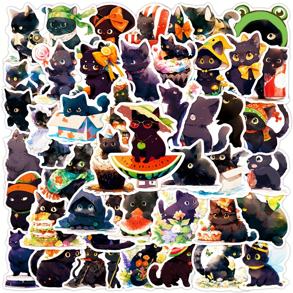 50pcs Cat Series Graffiti Stickers Waterproof DIY Stick