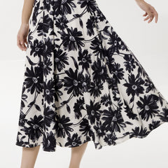 Floral Print High Waist Skirt for Women