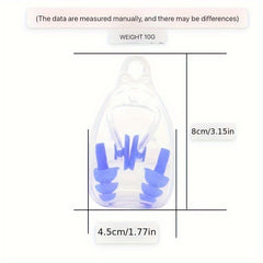 4 Pairs Swimming Earplugs & Nasal Clips, Noise Reduction for Sleep & Swim