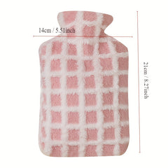 Plaid Cloth Cover Hot Water Bag Hand Warmer