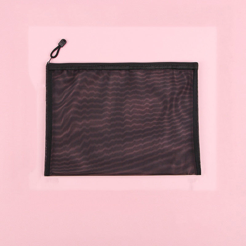 Transparent Mesh Pencil Case Zipper Large Capacity Pen Bag