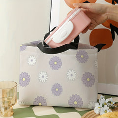 Daisy Printed Lunch Bag Insulated Waterproof Large Capacity