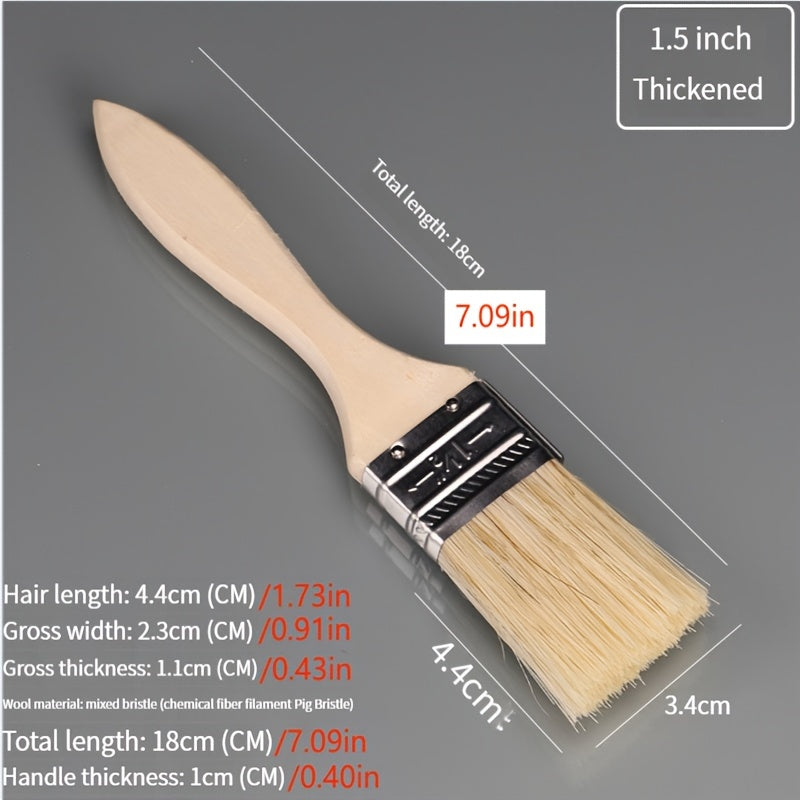 2pcs Paint Brushes Wood Handle Professional Set Trim Paint Brush Stain Brush