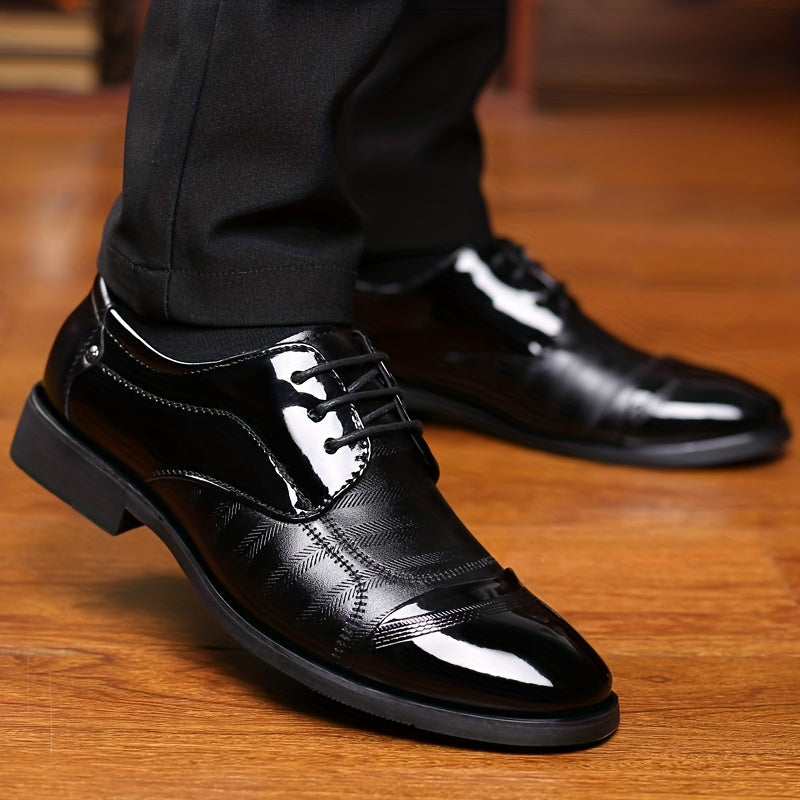 Men's British Style Derby Shoes - Wedding Business Dress Shoes