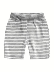 Boys Striped Shorts Drawstring Waist Kids Summer Clothes