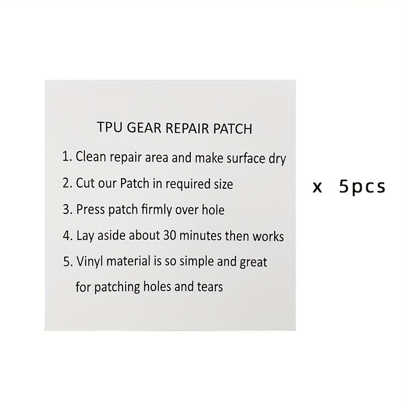 5pcs TPU Transparent Patch Repair Kit For Air Mattress Swimming Ring Tent