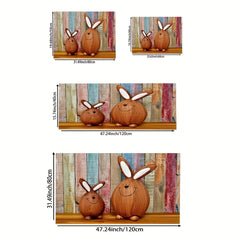 Rabbit Pattern Rug Machine Washable Floor Mat Room Decorative Carpet