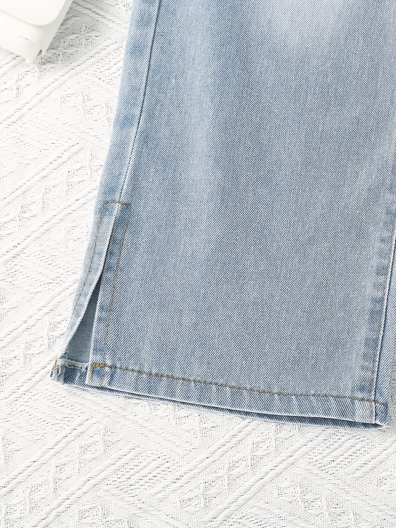 Girls Wide Leg Jeans Washed Denim Baggy Pants