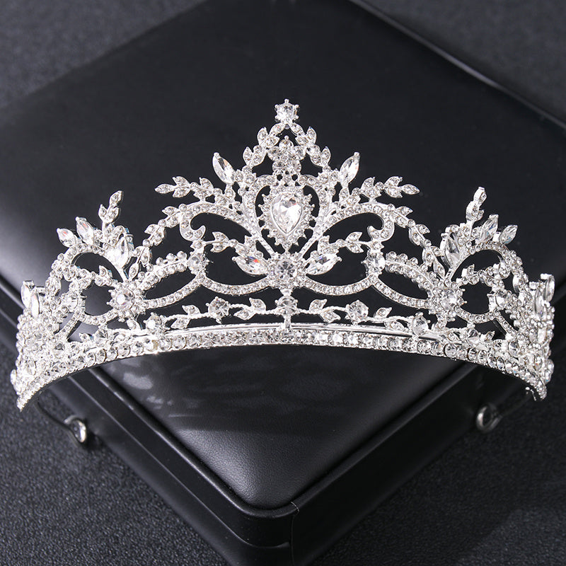 Golden Rhinestone Bridal Crown Tiara Headpiece