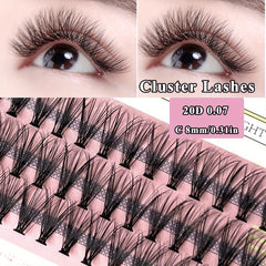 60 Cluster Lashes 20D C Curl Soft Natural False Eyelashes DIY Extension