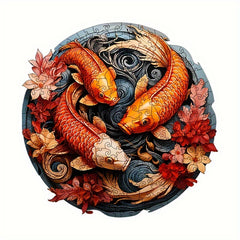 Fortune Carp Wooden Puzzle Animal Shapes Brain Teaser Gift