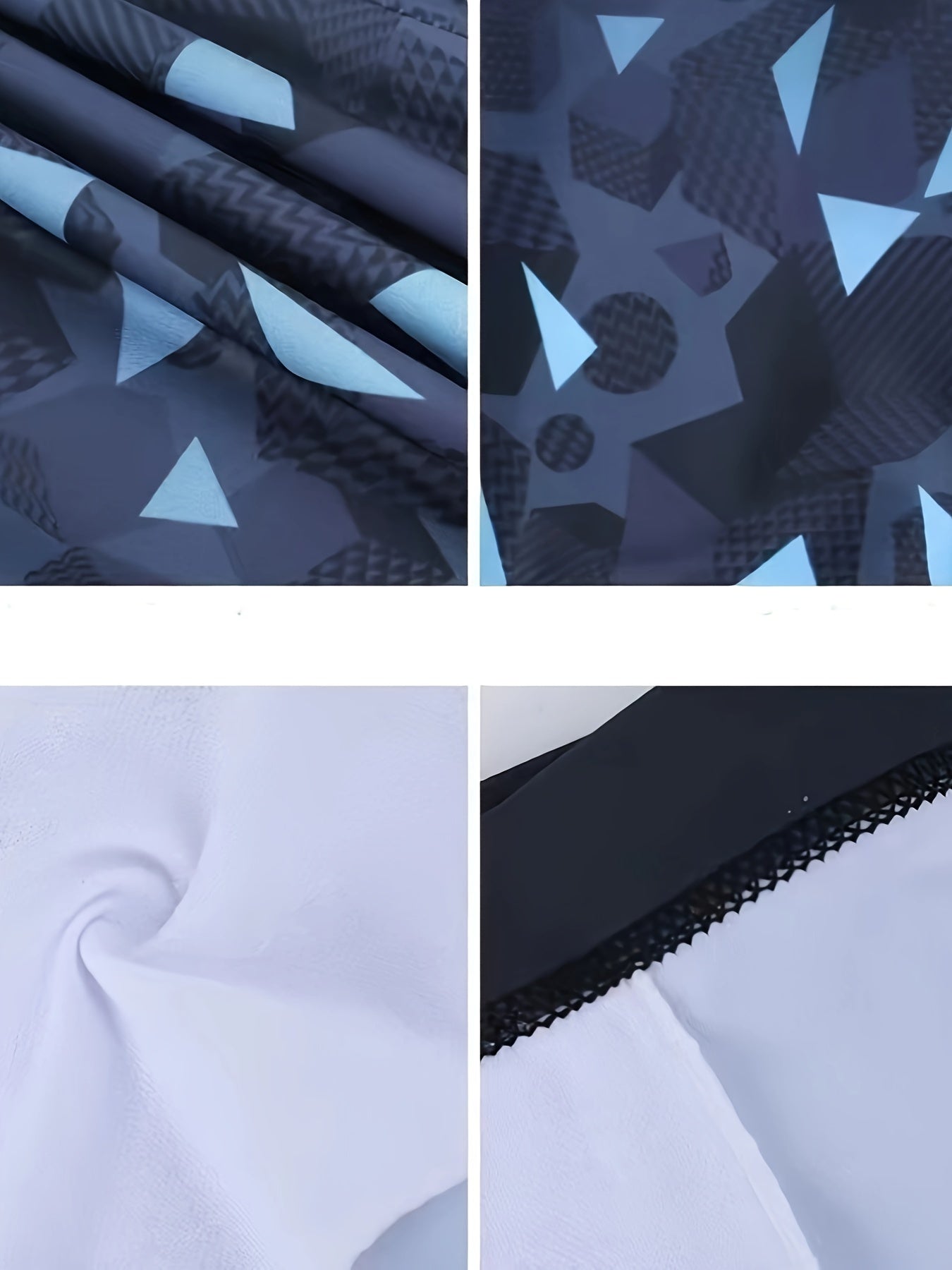 Men's Geometric Pattern Boxer Swim Trunks High Stretch Breathable Swimwear