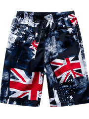 Flag Print Shorts Casual Summer Pool Beach Shorts