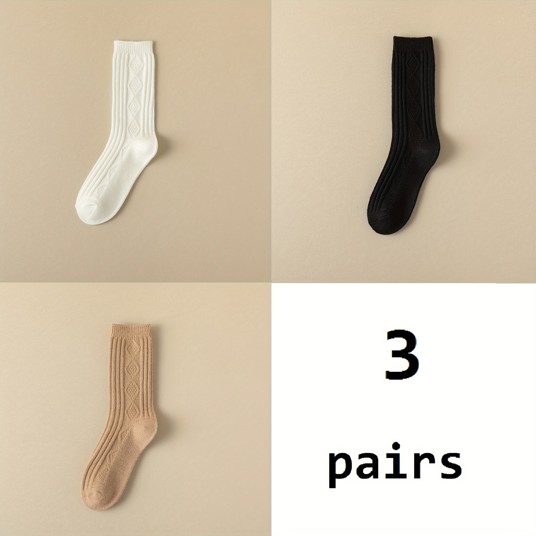 5 Pairs Argyle Pattern Socks Mid Tube Women's Stockings
