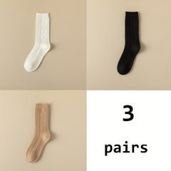 5 Pairs Argyle Pattern Socks Mid Tube Women's Stockings