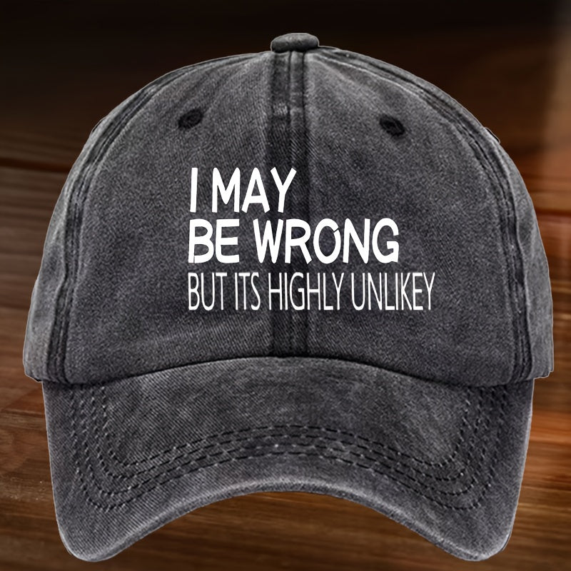 Washed Cotton Baseball Cap Casual Letter Printed Sun Protection Hat