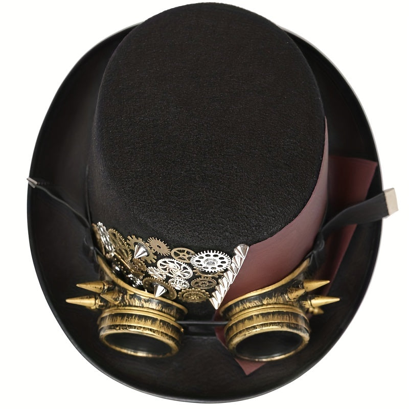 Unisex Steampunk Hat with Removable Goggles