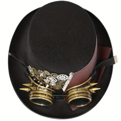 Unisex Steampunk Hat with Removable Goggles