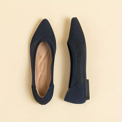 Women's Knit Ballet Flats Pointed Toe Slip On Shoes Breathable Daily Wear