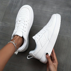 Women's Breathable Solid Sneakers Lace Up Low Minimalist Shoes