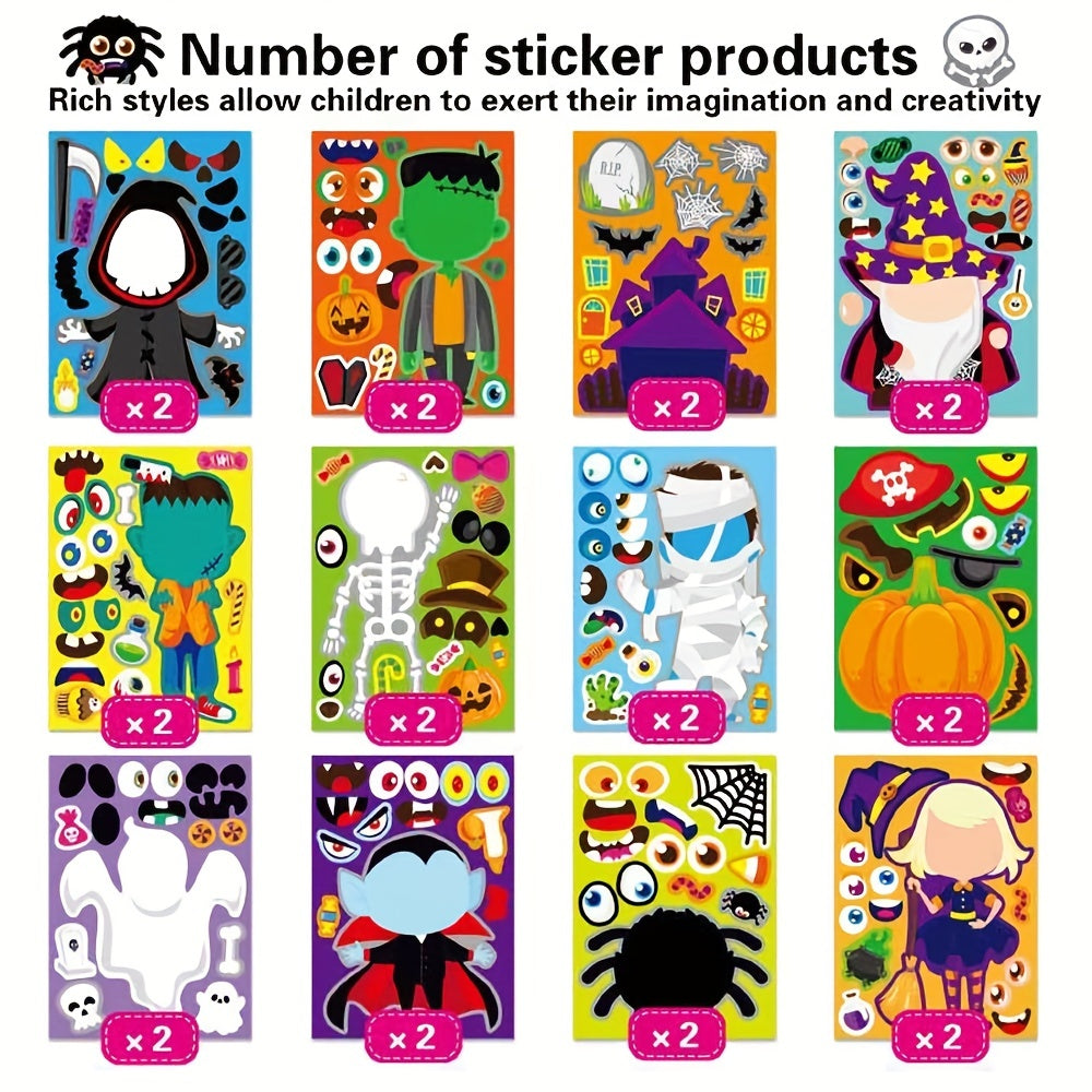 24pcs Halloween Toys Game Stickers - Halloween Party Event Gift Decoration Stick