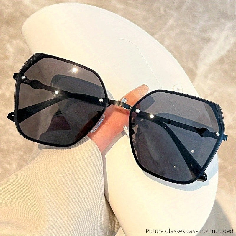 Rimless Gradient Sunglasses UV400 Protection Metal Sun Shades