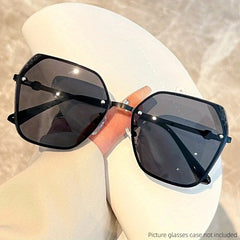 Rimless Gradient Sunglasses UV400 Protection Metal Sun Shades