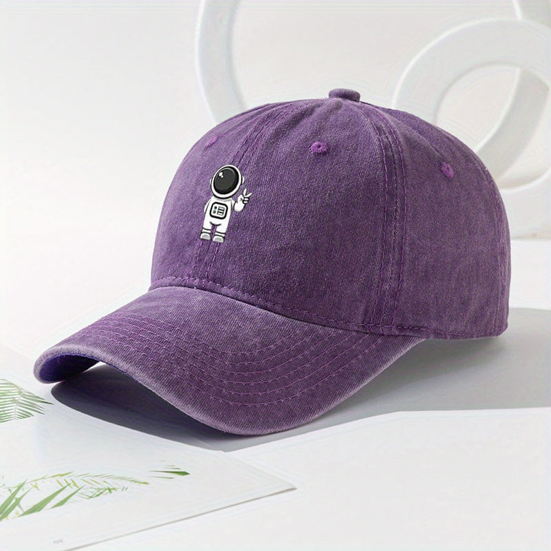 Men's Astronaut Print Baseball Cap Cartoon Peaked Cap
