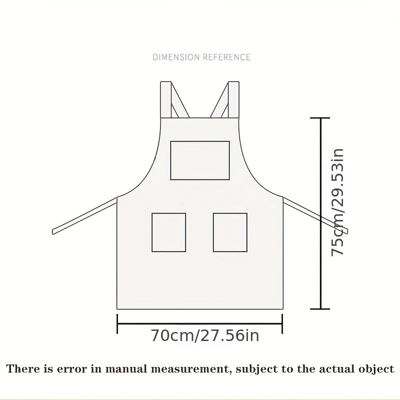 1pc Linen Kitchen Apron Waterproof And Fashionable Cooking Workwear
