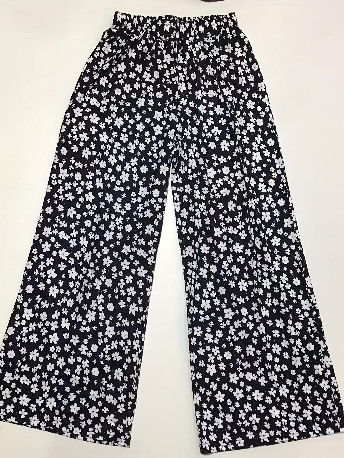 Floral Wide Leg Pants Boho High Waist Spring Summer Women's Clothing