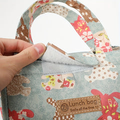 Flower Printed Insulated Lunch Bag - Reusable Aluminum Foil Lunch Box