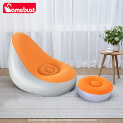 Inflatable Deck Chair with Ottoman Sofa for Indoor and Outdoor Use