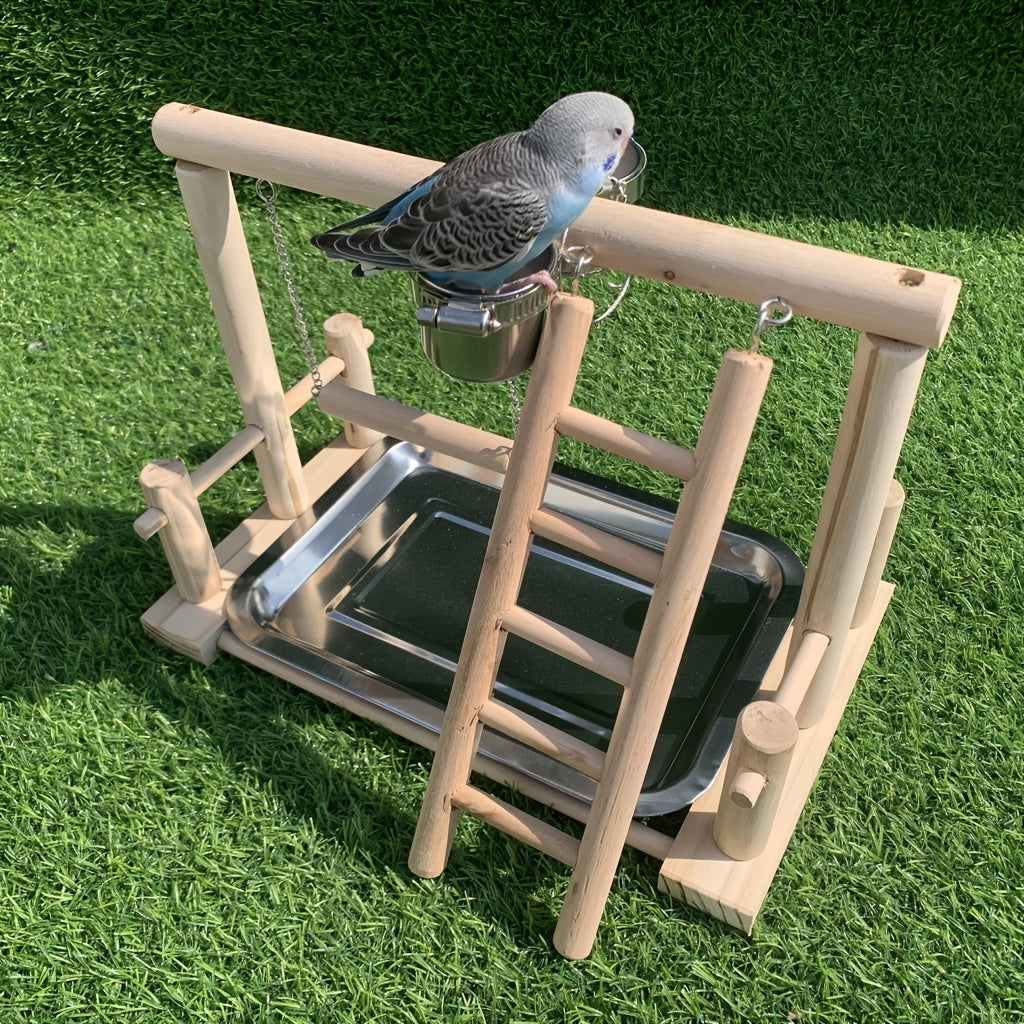 Parrot Play Stand & Swing Ladder Toy for Entertainment