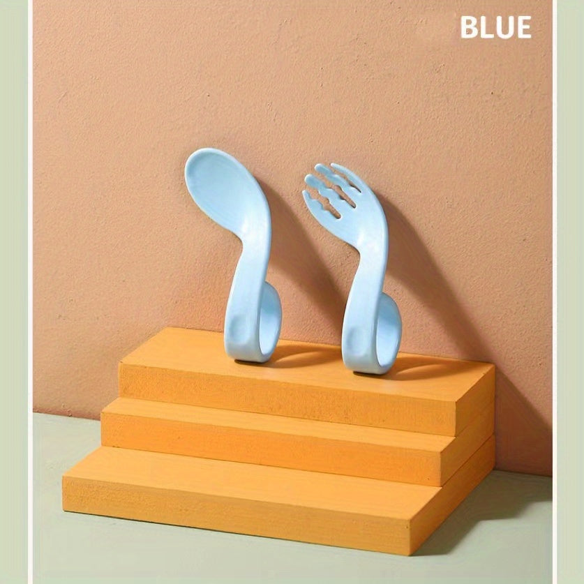 Infant Training Spoon Bent Handle Fork Spoon Set Elbow Spoon