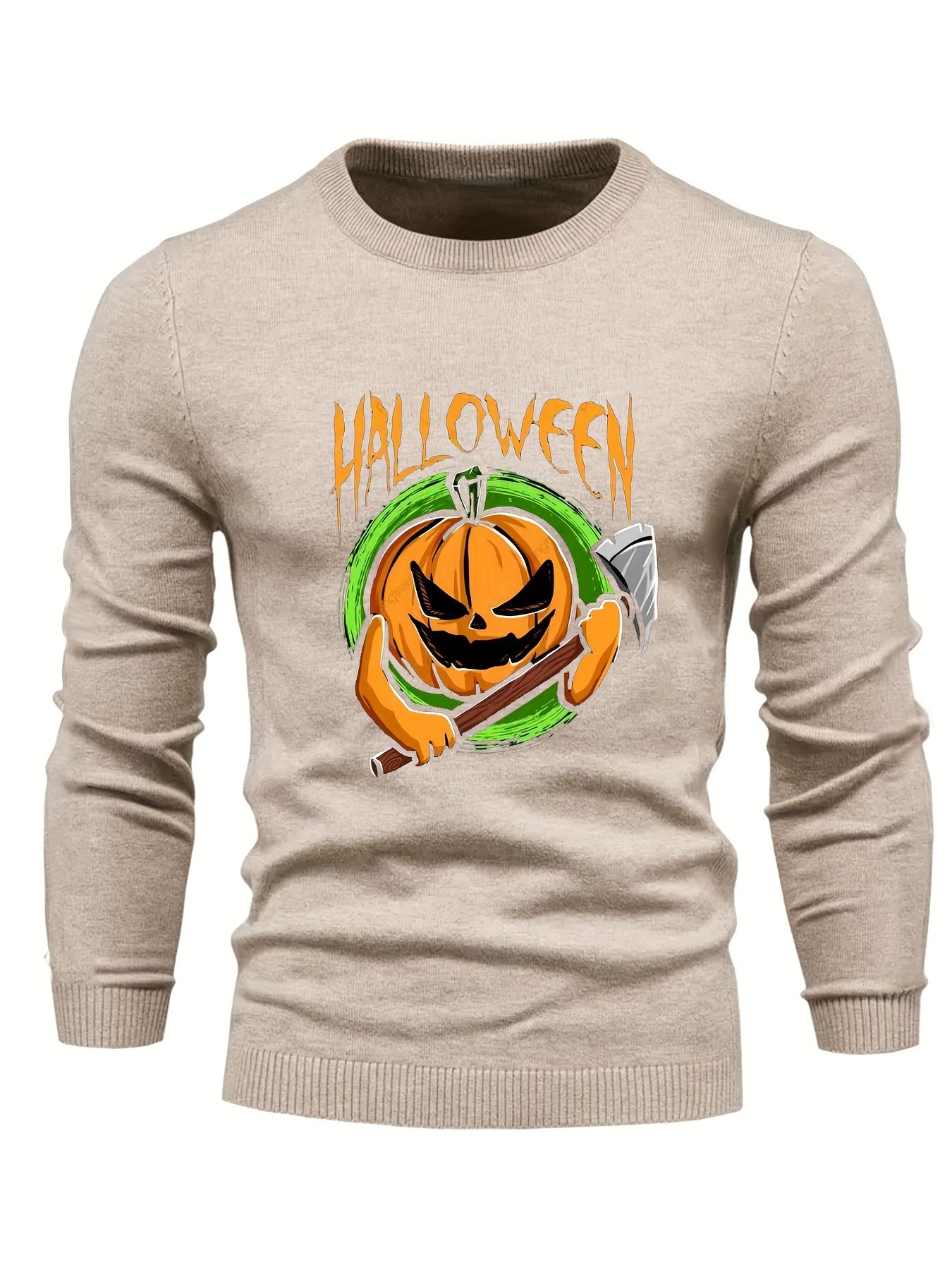 Jack O Lantern Slim Fit Pumpkin Sweater for Men