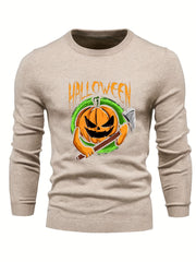 Jack O Lantern Slim Fit Pumpkin Sweater for Men