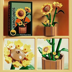 Building Blocks Flower Bouquet Assembly Set Plant Series Construction