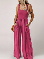 Solid Wide Leg Jumpsuit Sleeveless for Spring & Summer