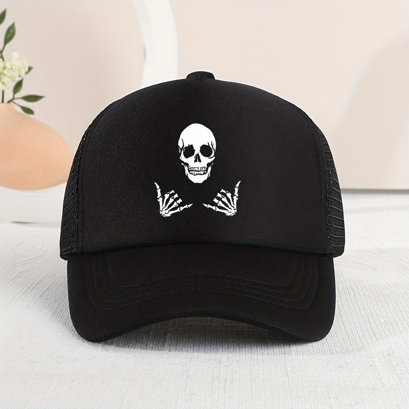 Skull Stitching Mesh Cap Sun Protection Breathable Cap