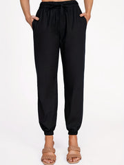 Solid Drawstring Jogger Pants Elastic Waist Casual Spring Summer