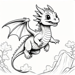 Dragon Adult Coloring Book, 20 Pages, Relaxing Drawing Book for Holidays